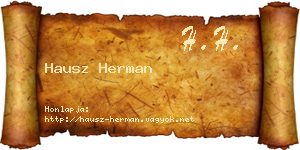 Hausz Herman névjegykártya